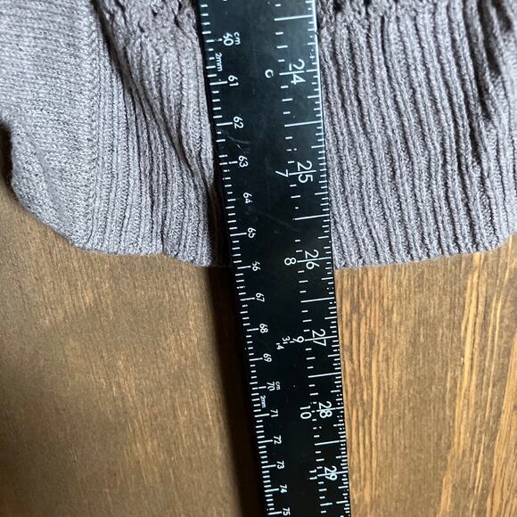 Ann Taylor Womens Sweater Gray Cardigan Petite Open Front Linen Blend LP - Picture 9 of 12